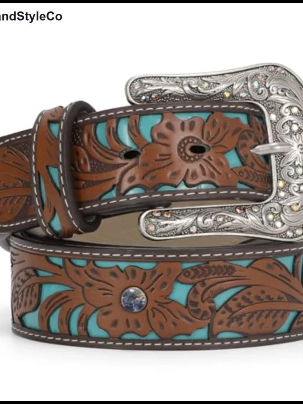 Western Belt for Women Cowgirl Bling Rhinestone PU Leather Interchangeable